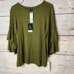 Bobeau Bryn Layered Ruffle Blouse Nordstrom New M